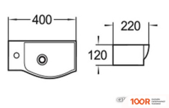 Умывальник WeltWasser AISBACH 7940 MT-BL L (299052)