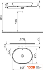 Умывальник Vitra METROPOLE 5942B003-0012 (298996)
