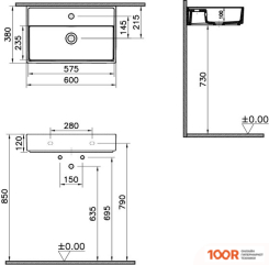 Умывальник Vitra ARCHIPLAN 7401B003-0001 (298988)