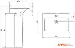 Умывальник Santeri ВИЗИТ 55X40 1.3115.3.S00.11B.0 (298691)