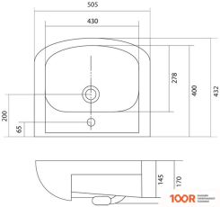 Умывальник Santek АКВАТОП 50 1WH110171 (298665)