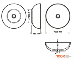 Умывальник Sanita Luxe ART SLIM 40 ART40SLWB01S (298593)