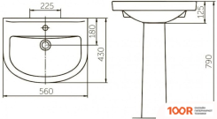 Умывальник Rosa СТАНДАРТ 55 (298540)