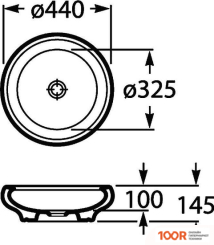 Умывальник Roca ART 44 А327220000 (298488)