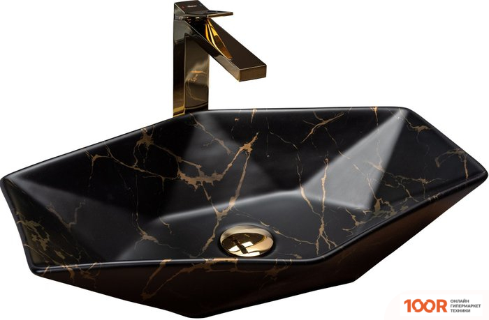 Умывальник Rea VEGAS (ЧЕРНЫЙ МРАМОР МАТОВЫЙ) (298472)