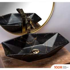 Умывальник Rea VEGAS (ЧЕРНЫЙ МРАМОР МАТОВЫЙ) (298472)