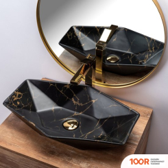 Умывальник Rea VEGAS (ЧЕРНЫЙ МРАМОР МАТОВЫЙ) (298472)