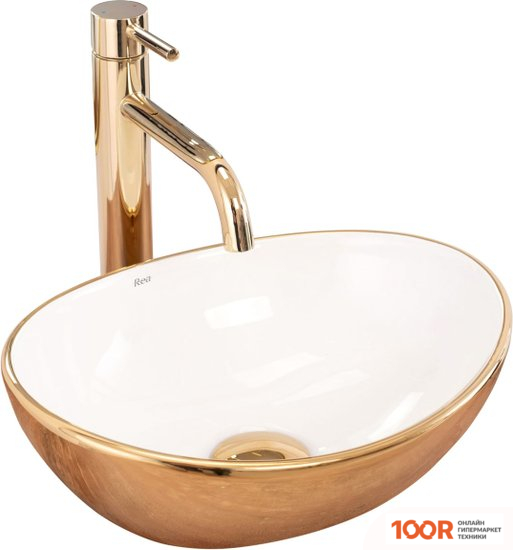 Умывальник Rea SOFIA MINI (БЕЛЫЙ/ЗОЛОТИСТЫЙ) (298451)