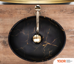 Умывальник Rea SOFIA IN MARBLE BLACK GOLD U8012 (298449)