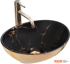 Умывальник Rea SOFIA IN MARBLE BLACK GOLD U8012 (298449)