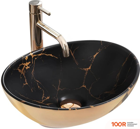 Умывальник Rea SOFIA IN MARBLE BLACK GOLD U8012 (298449)