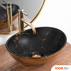 Умывальник Rea SOFIA IN MARBLE BLACK GOLD U8012 (298449)