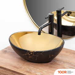 Умывальник Rea SOFIA IN GOLD MARBLE BLACK U8011 (298448)