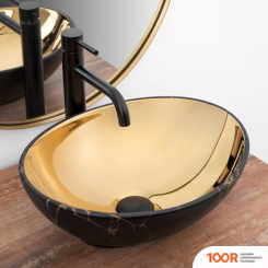 Умывальник Rea SOFIA IN GOLD MARBLE BLACK U8011 (298448)