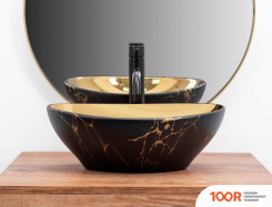 Умывальник Rea SOFIA IN GOLD MARBLE BLACK U8011 (298448)