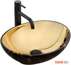 Умывальник Rea SOFIA IN GOLD MARBLE BLACK U8011 (298448)