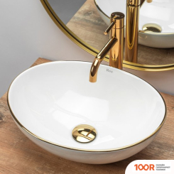 Умывальник Rea SOFIA (БЕЛЫЙ/ЗОЛОТИСТЫЙ) (298433)