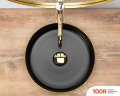 Умывальник Rea SAMI (ЧЕРНЫЙ МАТОВЫЙ/ЗОЛОТИСТЫЙ) (298428)