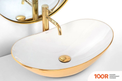 Умывальник Rea ROYAL (БЕЛЫЙ/ЗОЛОТИСТЫЙ) (298402)