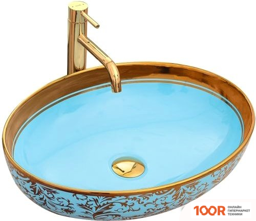 Умывальник Rea MARGOT (ЗОЛОТИСТЫЙ/СИНИЙ) (298343)