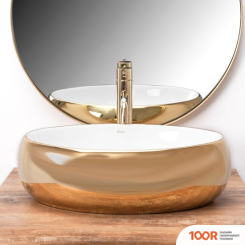 Умывальник Rea LINDA (БЕЛЫЙ/ЗОЛОТИСТЫЙ) (298323)