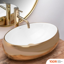 Умывальник Rea LINDA (БЕЛЫЙ/ЗОЛОТИСТЫЙ) (298323)