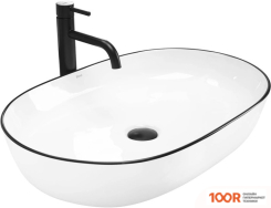 Умывальник Rea CLEO WHITE/BLACK EDGE REA-U6210 (298255)
