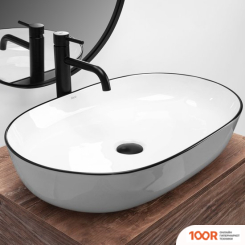 Умывальник Rea CLEO WHITE/BLACK EDGE REA-U6210 (298255)