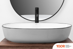 Умывальник Rea CLEO WHITE/BLACK EDGE REA-U6210 (298255)