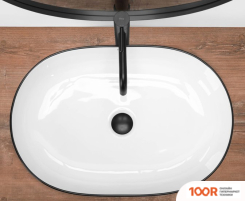 Умывальник Rea CLEO WHITE/BLACK EDGE REA-U6210 (298255)