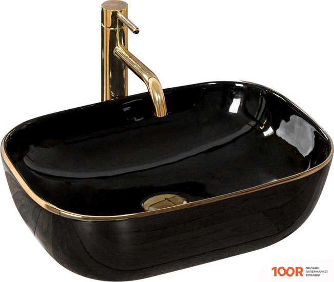 Умывальник Rea BELINDA (ЧЕРНЫЙ/ЗОЛОТОЙ) (298224)