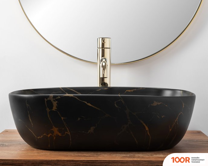 Умывальник Rea BELINDA (ЧЕРНЫЙ МРАМОР МАТОВЫЙ) (298223)