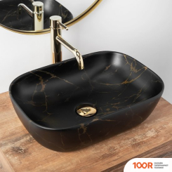 Умывальник Rea BELINDA (ЧЕРНЫЙ МРАМОР МАТОВЫЙ) (298223)