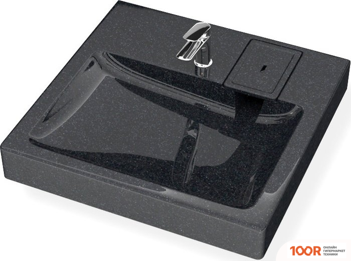 Умывальник MARRBAXX СТАЙЛ V50 (ЧЕРНЫЙ Q4, С КРОНШТЕЙНОМ, БЕЗ СИФОНА) (297987)