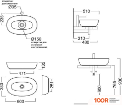 Умывальник Kerama Marazzi PLAZA 60 PLR.WB.60 (297864)