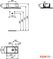 Умывальник Ideal Standard TEMPO E211201 (297621)