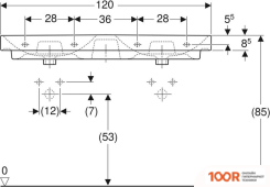 Умывальник Geberit SMYLE SQUARE 120 500.223.01.1 (297446)