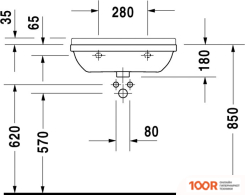Умывальник Duravit PHILIPPE STARCK 60 03016000000 (297350)