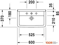 Умывальник Duravit PHILIPPE STARCK 60 03016000000 (297350)