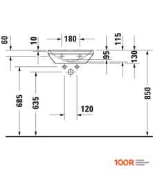 Умывальник Duravit D-NEO 0738450041 (297344)