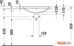 Умывальник Duravit D-NEO 0357600027 (297343)