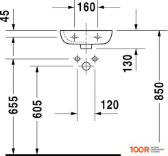 Умывальник Duravit D-CODE 07053600002 (297339)