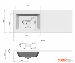 Умывальник Dreja WING 120 L (ЧАША СЛЕВА) (297325)