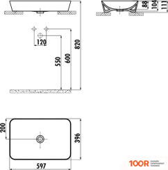 Умывальник Creavit ULTRA 60 UL060-00AM00E-0000 (АНТРАЦИТ) (297283)