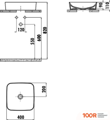 Умывальник Creavit ULTRA 40X40 UL040-00CB00E-0000 (297281)