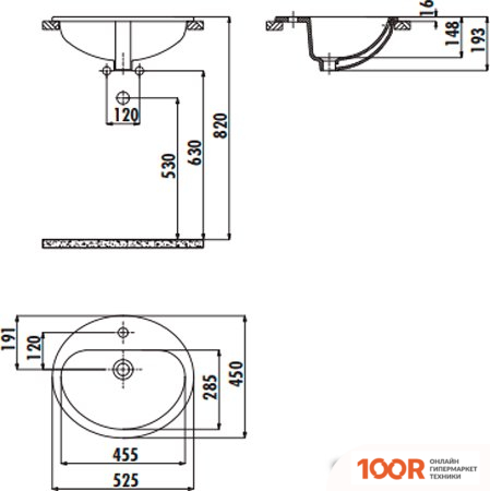 Умывальник Creavit TP 52X45 TP225-00CB00E-0000 (297278)
