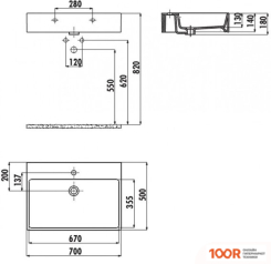 Умывальник Creavit NEXT 70X50 NX270-00CB00E-0000 (297264)