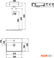 Умывальник Creavit NEXT 40X40 NX242-00CB00E-0000 (297261)