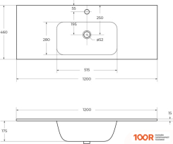 Умывальник Cezares CZR-NAT-120-LVB (297236)