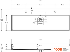 Умывальник Cezares 50314 (297228)